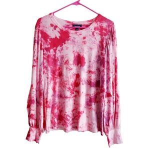 Modcloth  Tie Die Puff Sleeve Top